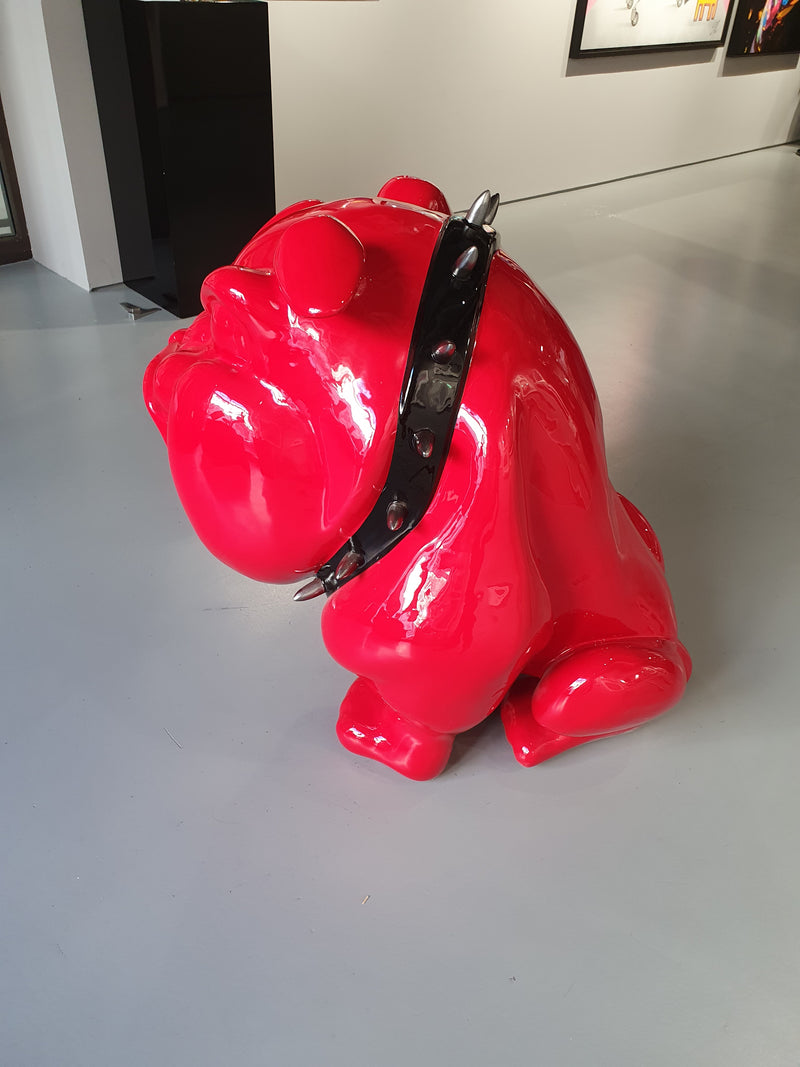 Frédéric Avella - Red shiny Bulldog with collar Monumental