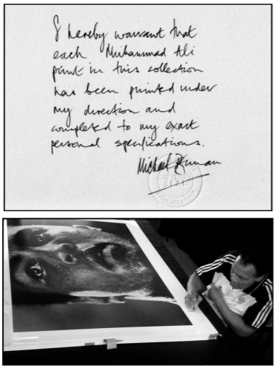 Muhamad Ali 1977 by Michael Brennan signed by Ali