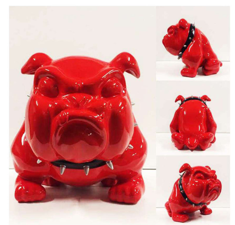 Frédéric Avella - Red shiny Bulldog with collar Monumental