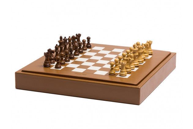 HECTOR SAXE -Chess box LEATHER BUFFALO