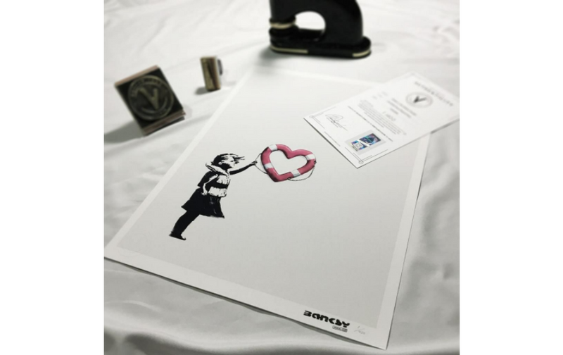 Banksy x Post Modern Vandal Girl With Heart Shaped Float