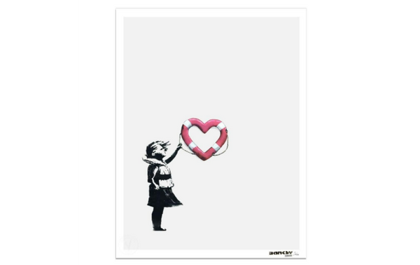 Banksy x Post Modern Vandal Girl With Heart Shaped Float