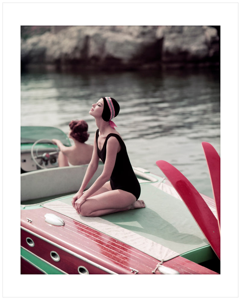 Georges Dambier - “Barbara Mullen and Marie Hélène Arnaud, water skiing” Cap d’Antibes 1957