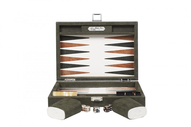 HECTOR SAXE Backgammon -LEATHER ALLIGATOR