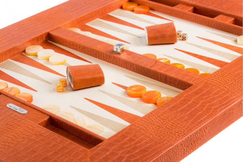 HECTOR SAXE Backgammon -Table Game - LEATHER BUFFALO