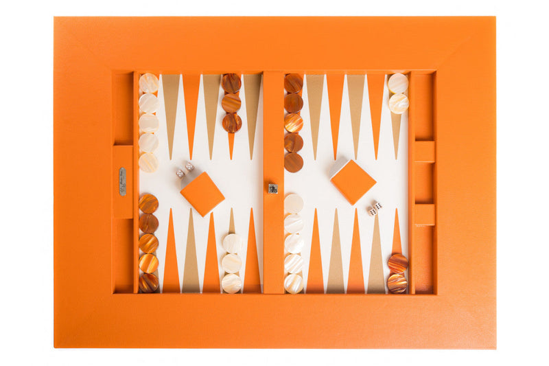HECTOR SAXE Backgammon -Table Game - LEATHER BUFFALO