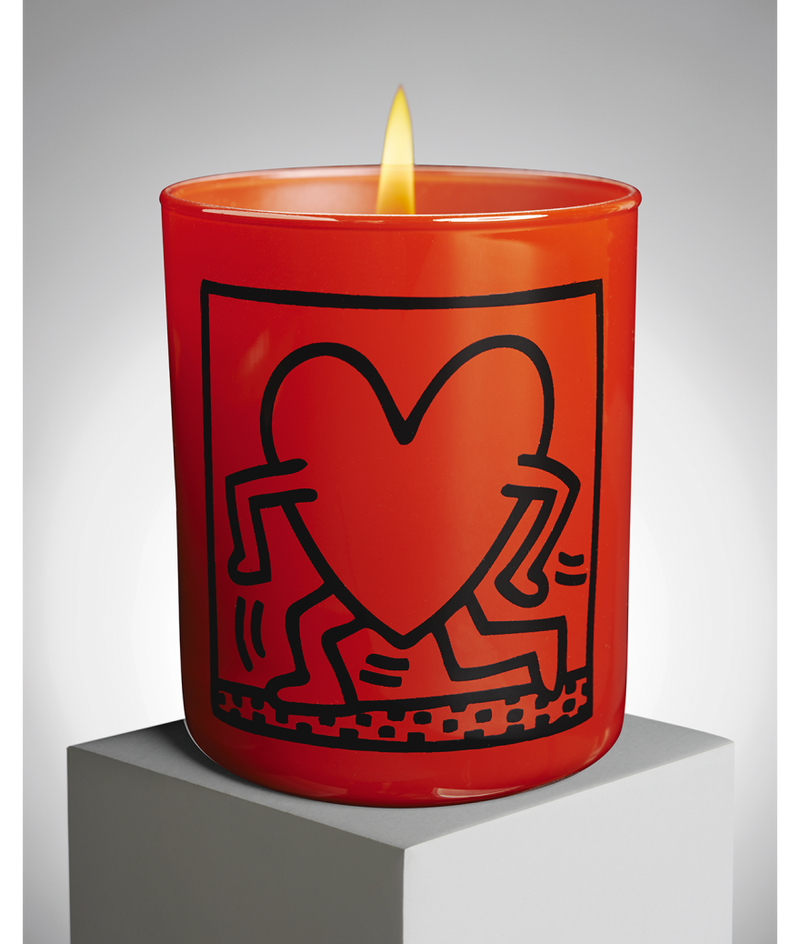 KEITH HARING  RED RUNNING HEART CANDLE BY LIGNE BLANCHE