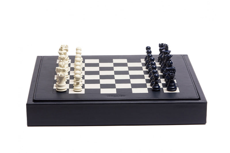 HECTOR SAXE -Chess box LEATHER BUFFALO